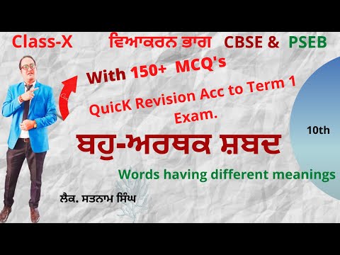 Quick Revision of ਬਹੁਅਰਥਕ ਸ਼ਬਦ Words Having Different Meaning | Grammar