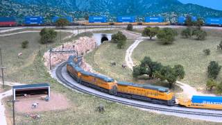 Download video: N Scale Tehachapi Pass Large Model Railroad Layout Cab 