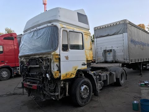 Седельный тягач МАН командор F2000, покраска кабины, 1 серия.Подготовка к покраске. MAN Truck ремонт