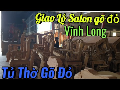 Giao Lô Đào Gỗ Gõ Đỏ Cột 10 |tủ thờ |Kệ tivi Cho Khách Vĩnh Long