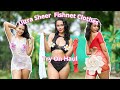 [4K] Ultra Sheer Fisnhet Clothes  Outdoor Try On Haul