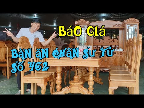 Báo Giá Bộ Bàn Ăn Gõ Đỏ Chân Sư Tử Cực Đẹp | Đồ Gỗ Trâm Anh| Số 462