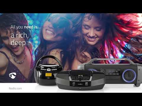 NEDIS Boombox 9 W Bluetooth® Lecteur de CD / Radio FM / USB / Aux Blanc