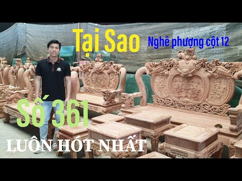 TẠI SAO Bộ nghê phượng cột 12 hương đá được ƯA CHUỘNG nhất Đồ Gỗ Trâm Anh ( số 361) 0794455222