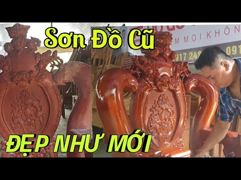 Cách Sơn Pu Bộ Nghê Phượng Cột 16 Gỗ Hương Đá CŨ Đẹp Như MỚI |Đồ Gỗ Trâm Anh| Số 446 630 lượt xem