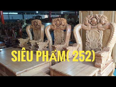 Siêu phẩm bộ rồng bát tiên cuốn cột 16_10 món gõ (252) /Đồ Gỗ Trâm Anh -0794455222