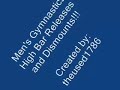 Men's gymnastics high bar releases and dismounts