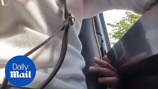 Creepy Moment A Woman Catches Man Trying To Grope Her Breasts Daily Mail