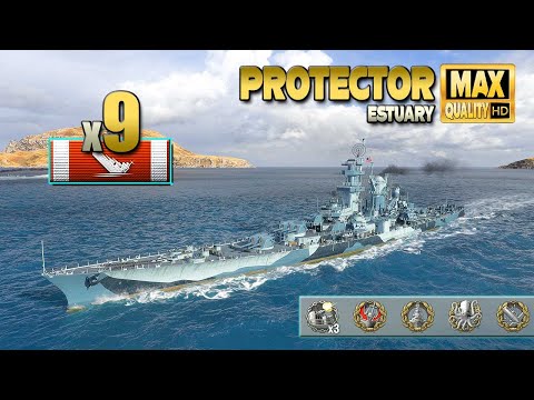 Cruiser  quot Protector quot  with 9 destroyed ships   World of Warships