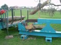 Langholzspalter und Eigenbau Rückewagen am Deutz DX 4.31