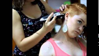 Bitch shaved her head with razor more