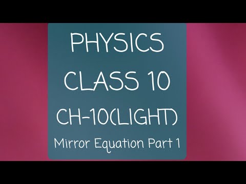 MIRROR EQUATION Part-1 || CLASS 10 (PHYSICS) ||Ch- 10 :LIGHT ||