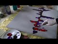 Acrylmalerei abstract acrylic painting Demo Abstraktes Bild malen /spachteln -spackle