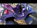 Modified Power Wheels lifted Barbie Jeep