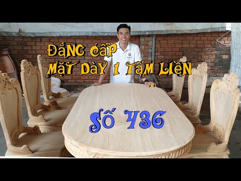 Đẳng Cấp Bộ Bàn Ăn Gõ Đỏ Mặt Dày Nguyên Tấm 3cm ghế Luy | Đồ Gỗ Trâm Anh| Số 436