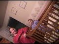 Baby Savannah climbing out of crib