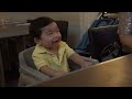 funny baby moves like jagger (cute baby dancing on his highchair)