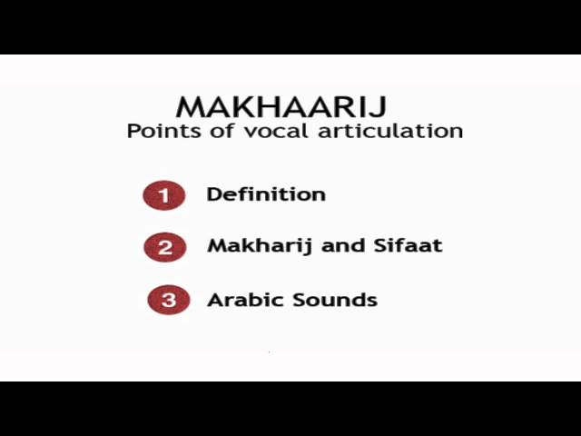 Tajweed lesson 1: Introduction to the makhaarij ( points of articulation)