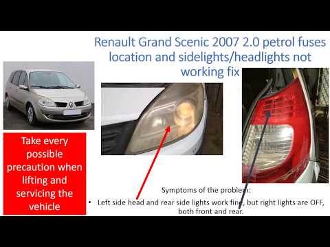 Renault Grand Scenic - fuses location and head lights not working fix - предохранители + фары