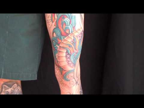 Dragon Koi Fish Tattoo Leg Sleeve How To by Jason Dunn