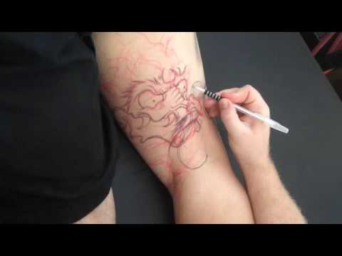 Foo Dog Tattoo Leg Sleeve by Jason Dunn