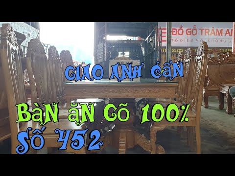 Bàn Ăn Gõ Đỏ 100% Tuyệt Đẹp Giao Anh Cần Ở Long Bình |Đồ Gỗ Trâm Anh| Số 452