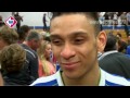 Basketballer Worthy de Jong na overwinning van ZZ Leiden op Leeuwarden