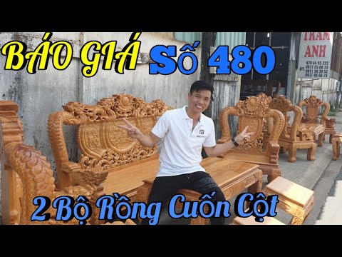 BÁO GIÁ 2 Bộ Rồng Bát Tiên Gõ Cuốn Cột 12 |Đồ Gỗ Trâm Anh| Số 480