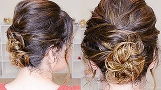 Simple Updo For Curly Hair Youtube