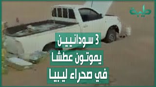 مقطع فيديو لـ 3 شبان سودانيين توفوا عطشاً بعد أن علقوا في صحراء ليبيا