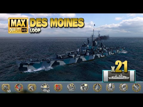 Cruiser  quot Des Moines quot   Excellent play on map Loop   World of Warships