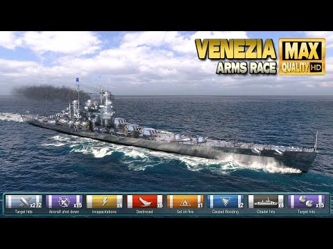 Cruiser Venezia  Excellent 4 3k base XP game   World of Warships