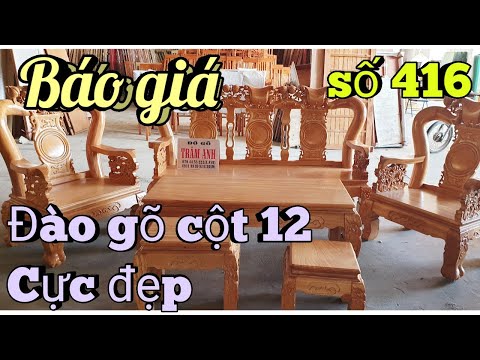 Báo giá Bộ Đào gõ cột 12 _6 món giao anh Quang Sài gòn |Đồ Gỗ Trâm Anh| số 416