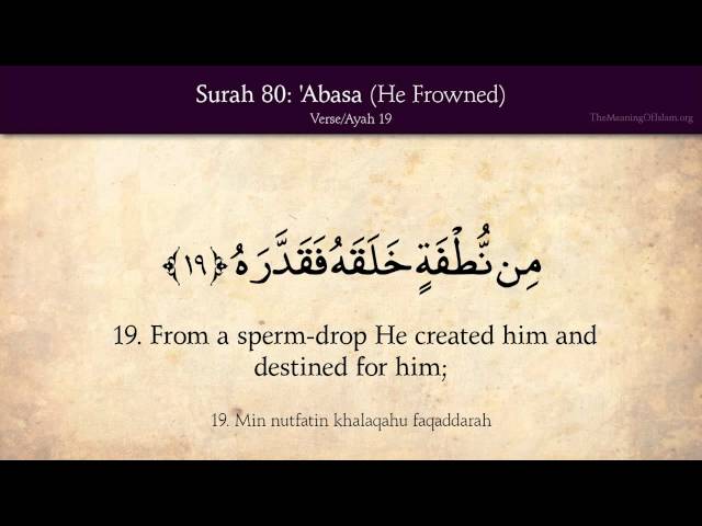 80 Surat Abasa (He Frowned): Arabic and English translation 