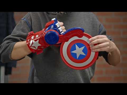 NERF Power Moves Marvel Avengers Captain America Gauntlet & Shield Disc