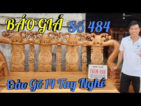 BÁO GIÁ Bộ Bàn Ghế Cột 14 Đào Chim Gỗ Gõ Đỏ Tuyêt Đẹp |Đồ Gỗ Trâm Anh| Số 484