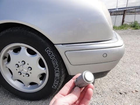 Замена датчика в переднем бампере Mercedes W210 how to replace a sensor parking sensor
