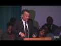 Tom Hanks cracks up memorial service