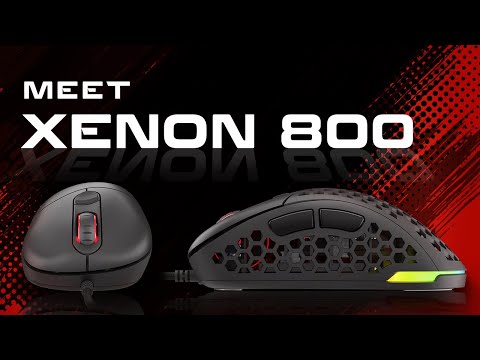 GENESIS Xenon 800 gaming optična miška, 16000DPI, RGB LED osvetlitev, 6 tipk, nastavljiva teža, zamenljiva plošča, vgrajen spomin, programska oprema, črna