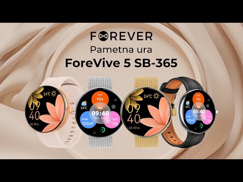 FOREVER ForeVive 5 SB-365 pametna ura, 1.3" AMOLED zaslon, Bluetooth, Android + iOS, klicanje, baterija, aplikacija, IP68, merjenje aktivnosti, analiza spanca, športni načini, roza zlata (Rose Gold)