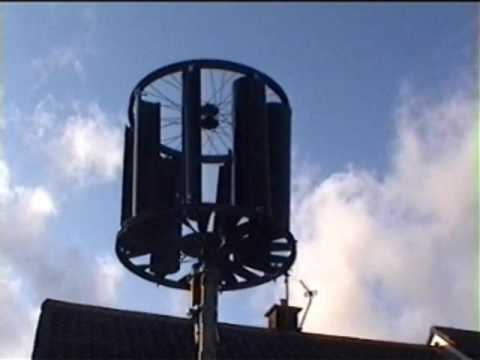 homemade vertical axis wind turbine catching the power of the wind its 