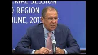 Пресс-конференция С.Лаврова по итогам 18-й министерской сессии СГБМ
