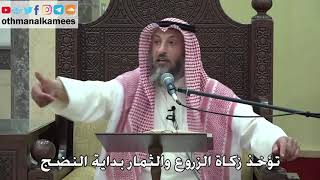 1016 - تؤخذ زكاة الزروع والثمار بداية النضج - عثمان الخميس - دليل الطالب