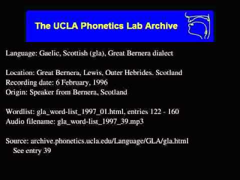 Gaelic, Scottish audio: gla_word-list_1997_39