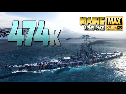 Battleship Maine  Huge game even for Arms race modus   World of Warships