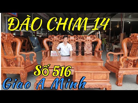 Bộ bàn ghế đào chim hương đá cột 14 giao A Minh BIÊN HÒA|Đồ Gỗ Trâm Anh| số 516