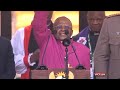 Tutu blesses the crowd at FNB stadium