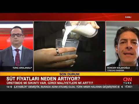 Tüsedad Başkanı Sencer Solakoğlu’nun Süt ve Et Fiyatlarına İlişkin CNNTÜRK Canlı Yayın Açıklamaları