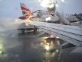 De-icing wings on Boeing 737-800 before take off