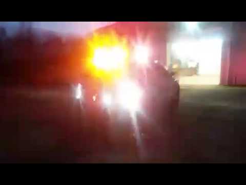 Night time video of Decherd Fire 2006 Nissan Pathfinder.